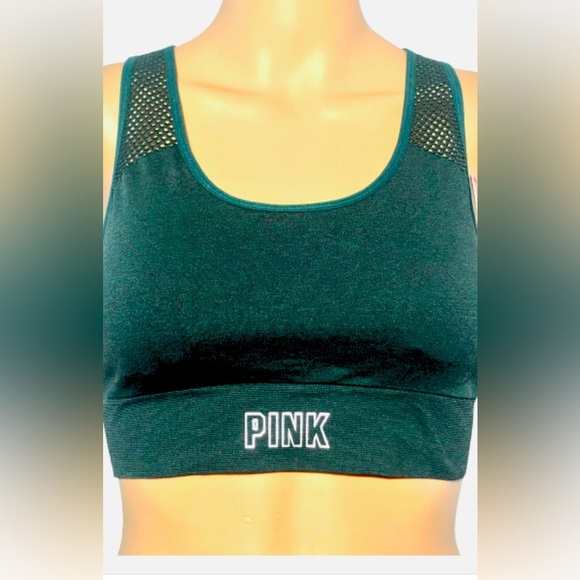 VICTORIAS SECRET PINK SEAMLESS LIGHTLY LINED PADDED RACERBACK SPORTS BRA SMALL - Picture 1 of 8